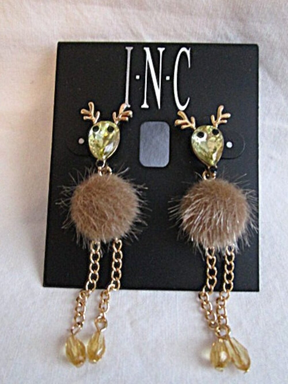 NEW Reindeer Earrings ( I.N.C.) Approx. 3 1/2" Drop NWT